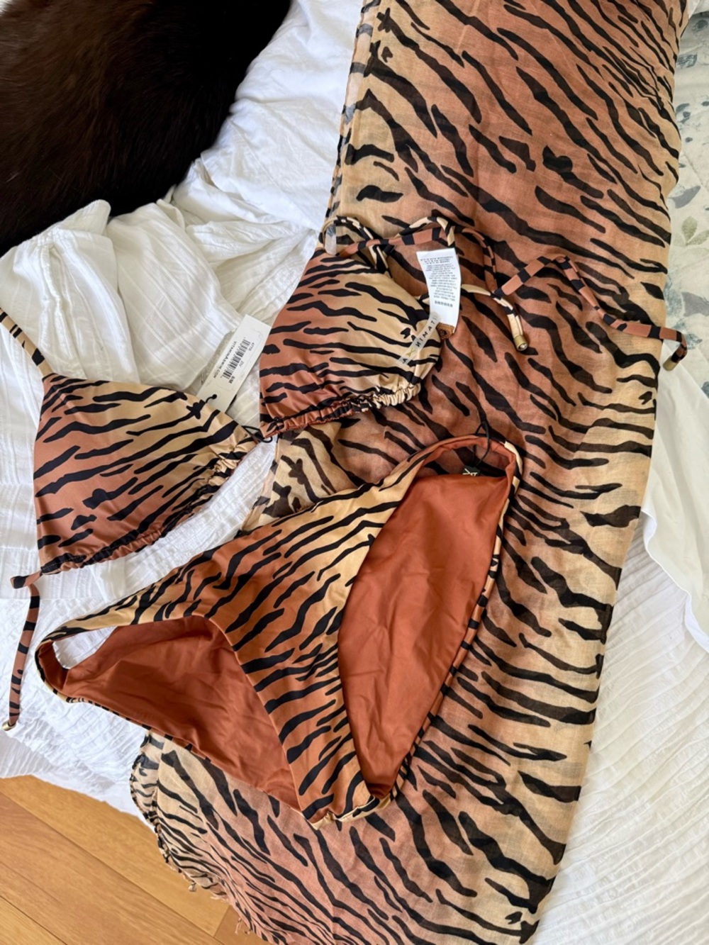 Vitamin A Brown and Black Tiger-Print Bikini